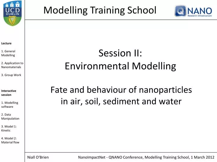 session ii environmental modelling