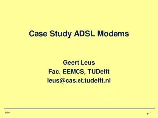 Case Study ADSL Modems