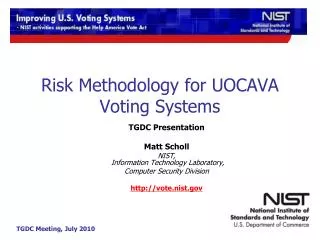 Risk Methodology for UOCAVA Voting Systems