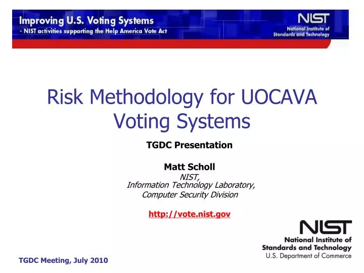 risk methodology for uocava voting systems