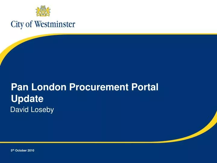 pan london procurement portal update