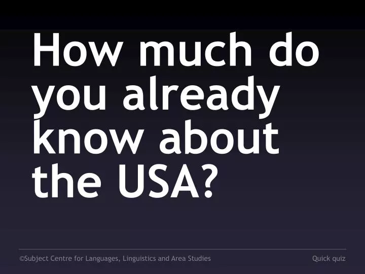 how much do you already know about the usa