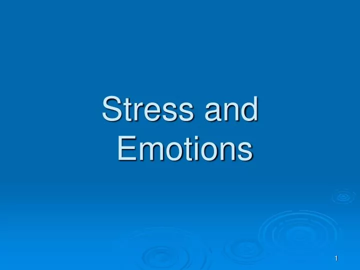 stress and emotions