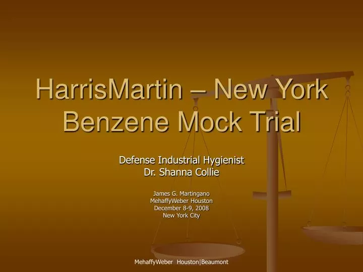harrismartin new york benzene mock trial
