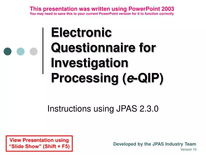 electronic questionnaire for investigation processing e qip