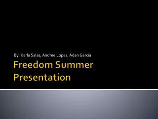 Freedom Summer Presentation