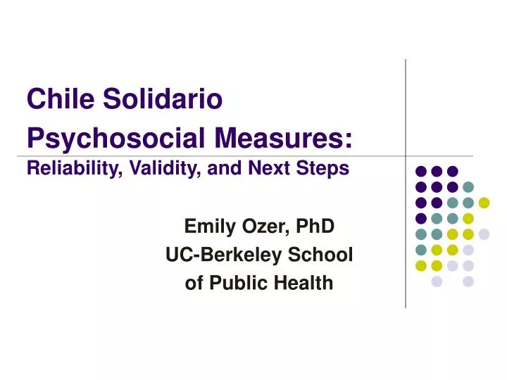 chile solidario psychosocial measures reliability validity and next steps