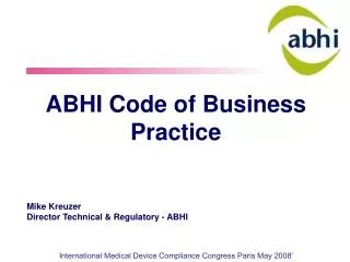 ABHI Code of Business Practice