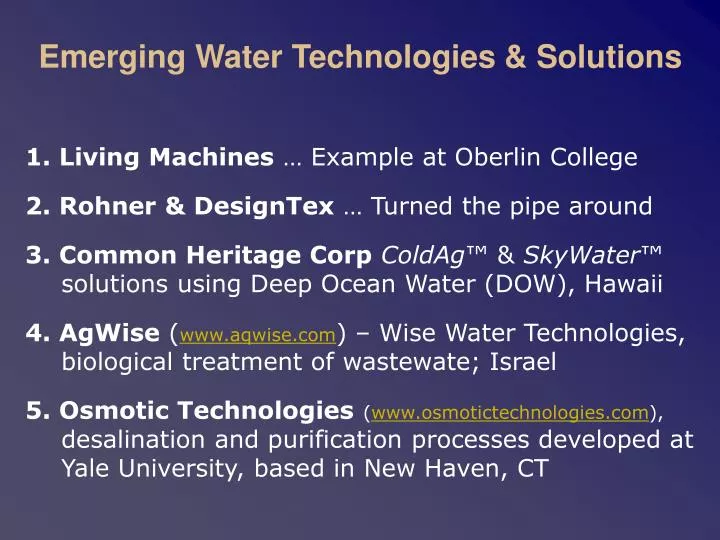 emerging water technologies solutions