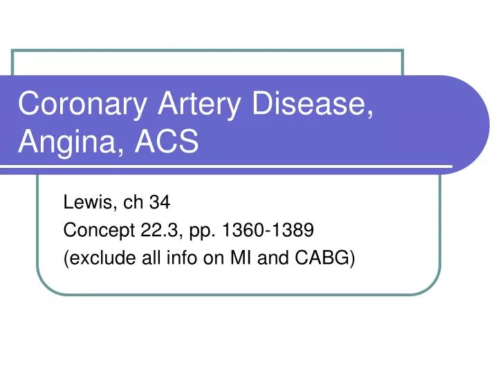coronary artery disease angina acs