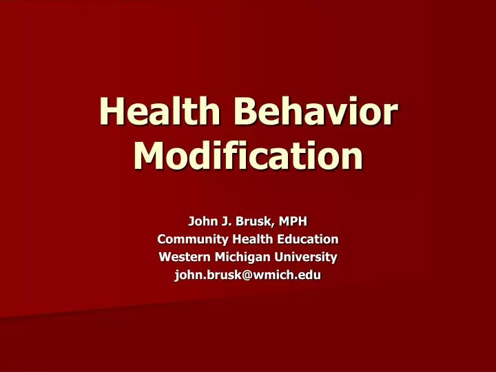 health behavior modification