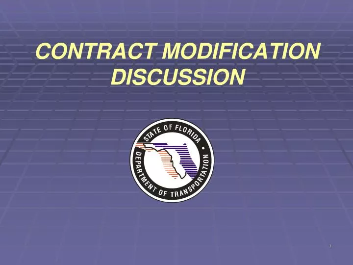 contract modification discussion