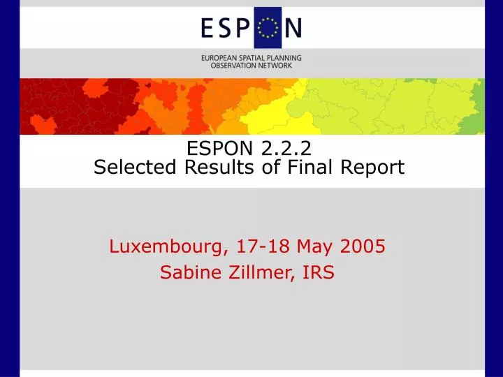 espon 2 2 2 selected results of final report