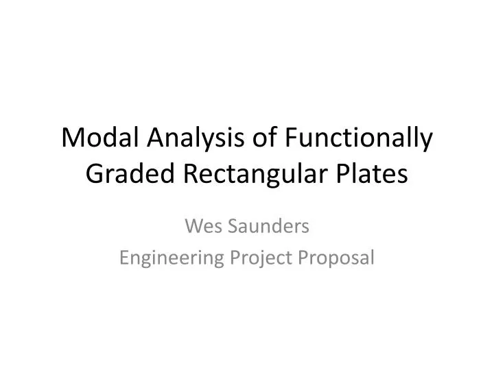 modal analysis of functionally graded rectangular plates