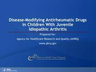 Disease-Modifying Antirheumatic Drugs in Children With Juvenile Idiopathic Arthritis