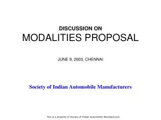 DISCUSSION ON MODALITIES PROPOSAL