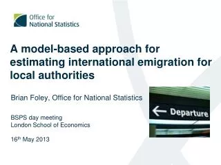 A model-based approach for estimating international emigration for local a uthorities
