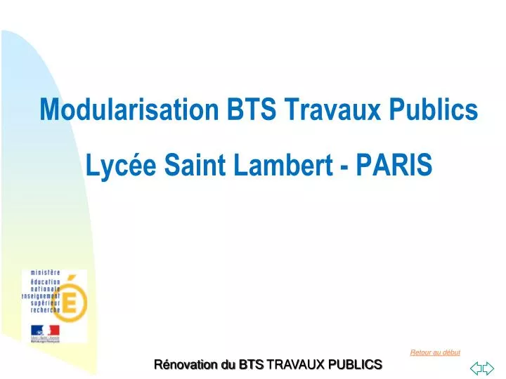 modularisation bts travaux publics lyc e saint lambert paris