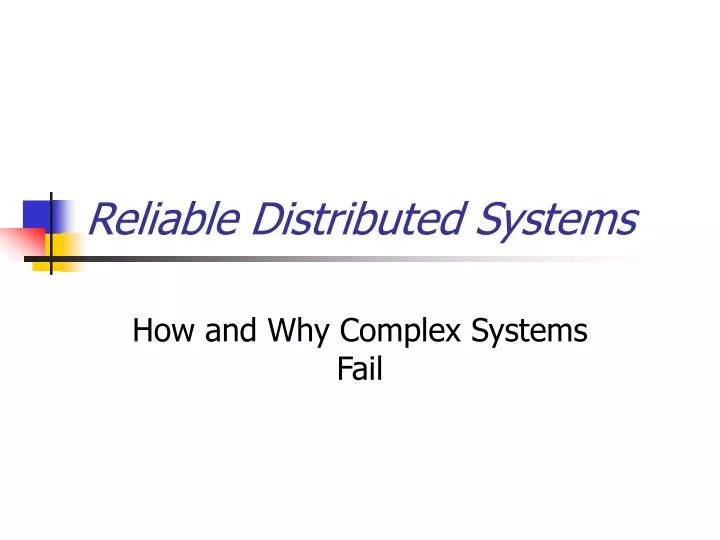 reliable distributed systems