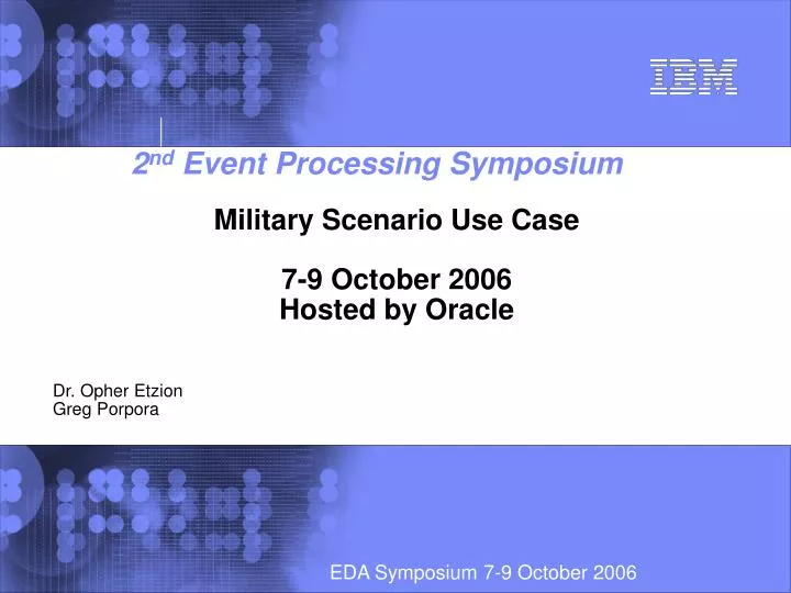 military scenario use case 7 9 october 2006 hosted by oracle