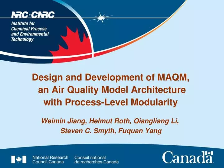 design and development of maqm an air quality model architecture with process level modularity