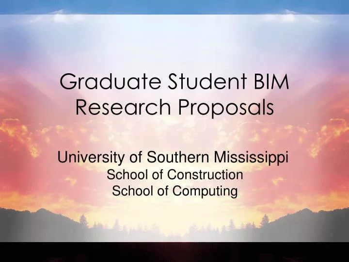 graduate student bim research proposals