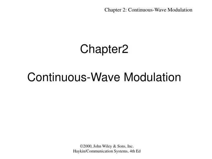 chapter2 continuous wave modulation