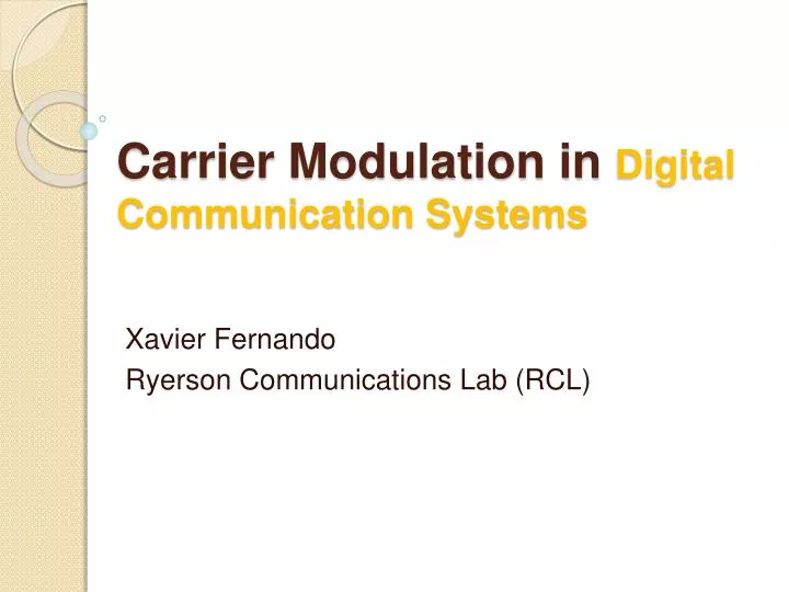 carrier modulation in digital communication systems