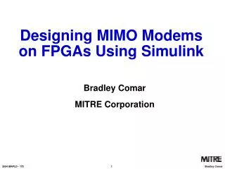 Designing MIMO Modems on FPGAs Using Simulink