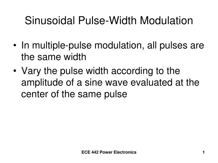 sinusoidal pulse width modulation