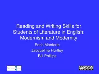 Reading and Writing Skills for Students of Literature in English: Modernism and Modernity