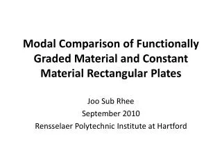 Modal Comparison of Functionally Graded Material and Constant Material Rectangular Plates