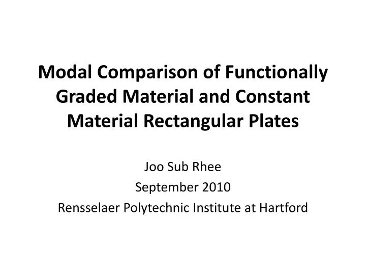 modal comparison of functionally graded material and constant material rectangular plates