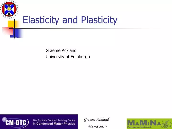 elasticity and plasticity