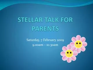 STELLAR TALK FOR PARENTS