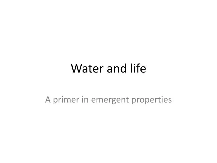 water and life