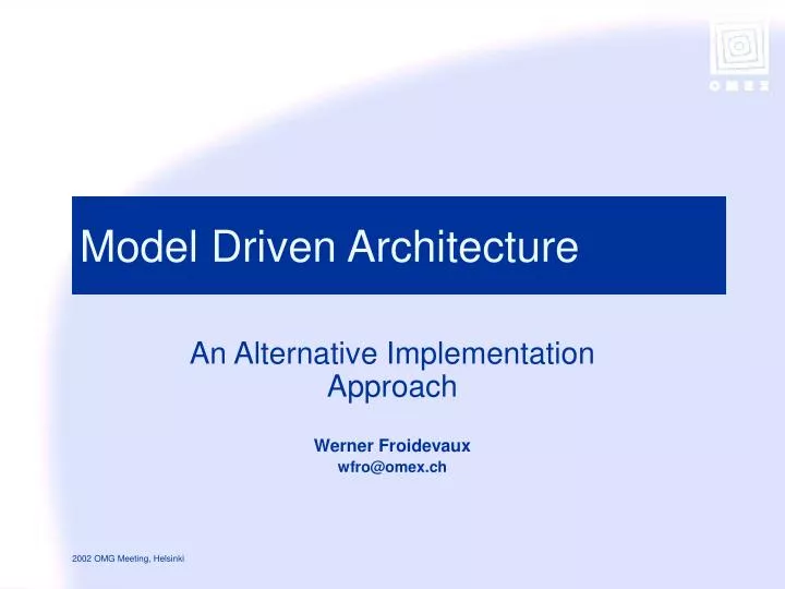model driven architecture