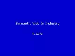 Semantic Web In Industry
