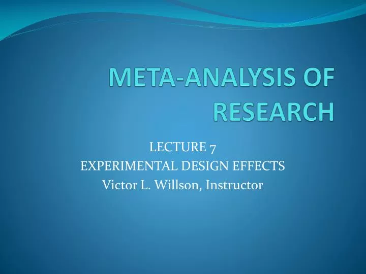 meta analysis of research