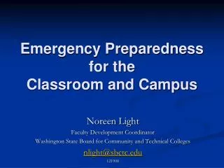 emergency preparedness for the classroom and campus