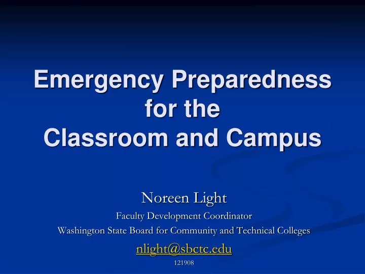 emergency preparedness for the classroom and campus