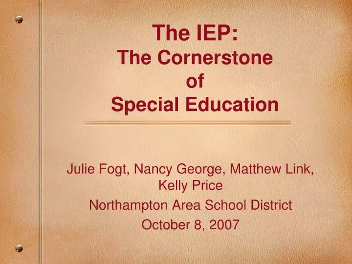 the iep the cornerstone of special education