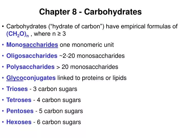 chapter 8 carbohydrates