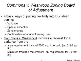Commons v. Westwood Zoning Board of Adjustment