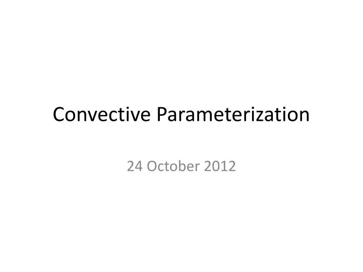 convective parameterization