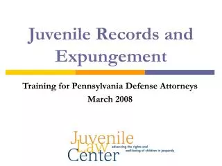 Juvenile Records and Expungement
