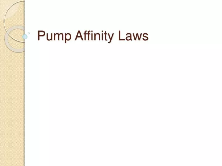 pump affinity laws