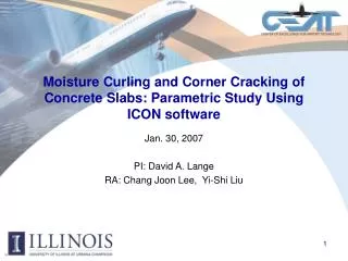 Moisture Curling and Corner Cracking of Concrete Slabs: Parametric Study Using ICON software