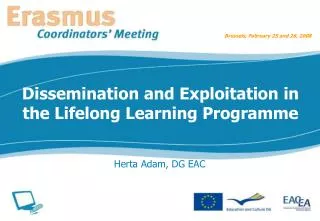 Dissemination and Exploitation in the Lifelong Learning Programme