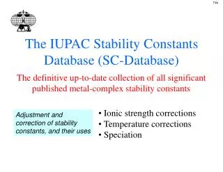 The IUPAC Stability Constants Database (SC-Database)